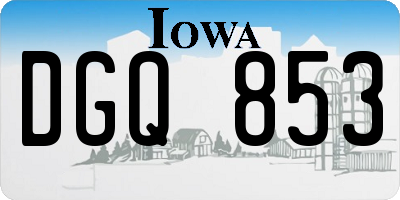 IA license plate DGQ853