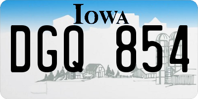 IA license plate DGQ854