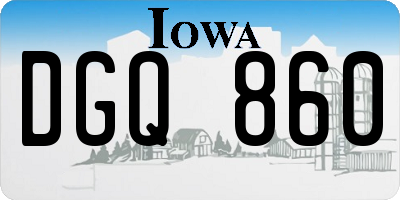 IA license plate DGQ860