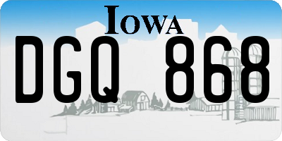 IA license plate DGQ868