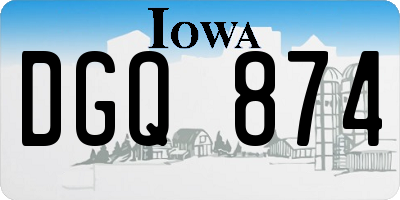 IA license plate DGQ874