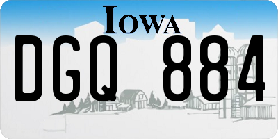 IA license plate DGQ884