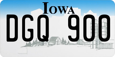 IA license plate DGQ900