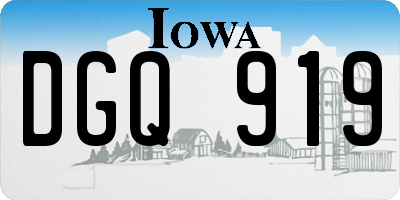 IA license plate DGQ919