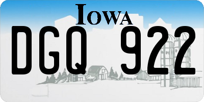IA license plate DGQ922