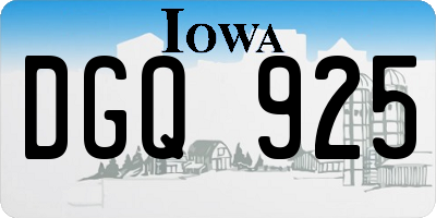 IA license plate DGQ925