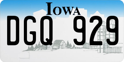 IA license plate DGQ929