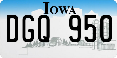 IA license plate DGQ950