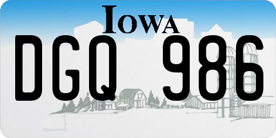 IA license plate DGQ986