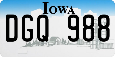 IA license plate DGQ988