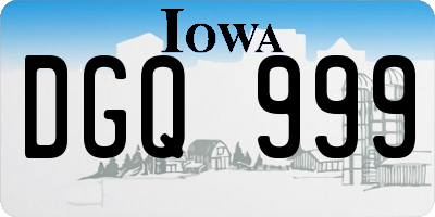 IA license plate DGQ999