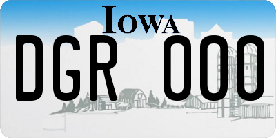 IA license plate DGR000