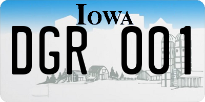 IA license plate DGR001