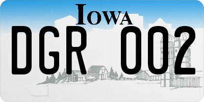 IA license plate DGR002