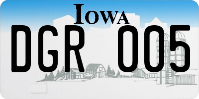 IA license plate DGR005