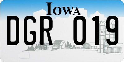 IA license plate DGR019