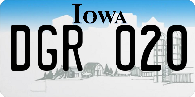 IA license plate DGR020