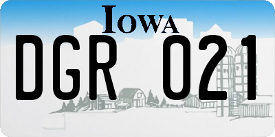 IA license plate DGR021