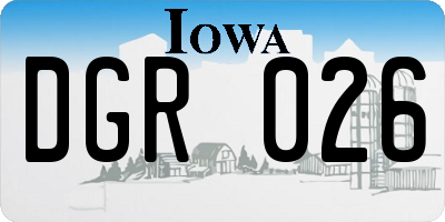 IA license plate DGR026