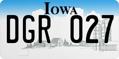 IA license plate DGR027