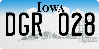 IA license plate DGR028