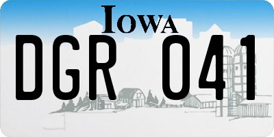 IA license plate DGR041
