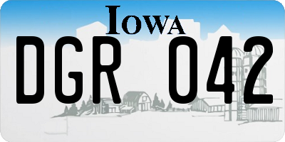 IA license plate DGR042