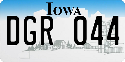 IA license plate DGR044