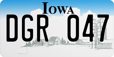 IA license plate DGR047