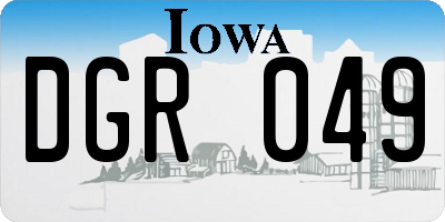 IA license plate DGR049