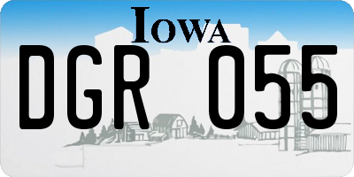 IA license plate DGR055