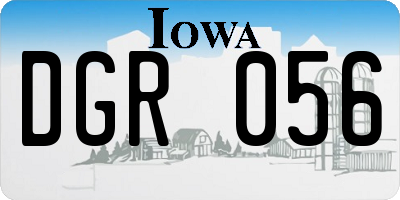 IA license plate DGR056