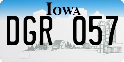 IA license plate DGR057