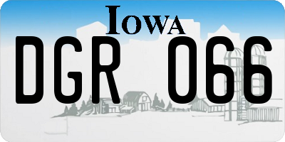 IA license plate DGR066