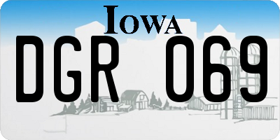 IA license plate DGR069