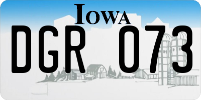IA license plate DGR073