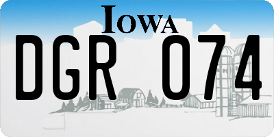 IA license plate DGR074