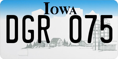 IA license plate DGR075
