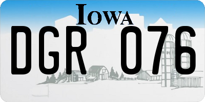 IA license plate DGR076