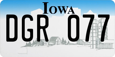 IA license plate DGR077
