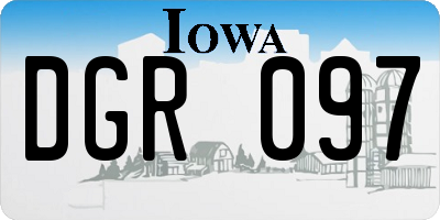 IA license plate DGR097
