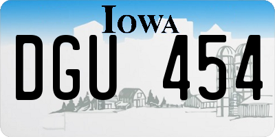 IA license plate DGU454