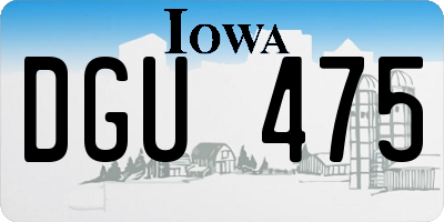 IA license plate DGU475