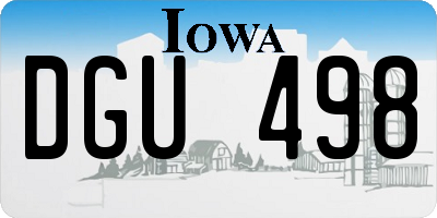 IA license plate DGU498