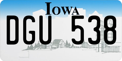 IA license plate DGU538
