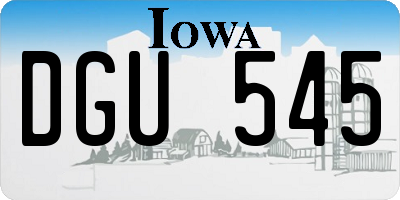 IA license plate DGU545