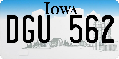 IA license plate DGU562