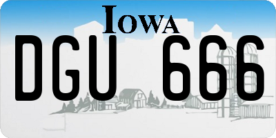 IA license plate DGU666