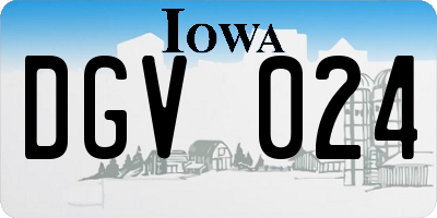 IA license plate DGV024