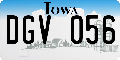 IA license plate DGV056